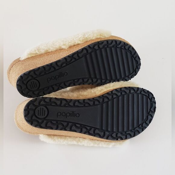 NWT Papillio Birkenstock Namica Teddy Eggshell Women's Wedge Sandal Size… - Picture 8 of 11